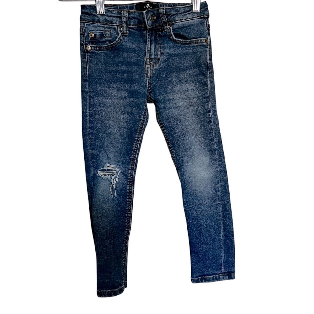 7 For All Mankind Girls Distressed Knee Skinny Jeans